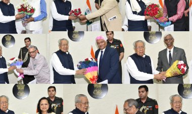 *राज्यपाल श्री विश्वभूषण हरिचंदन से विभिन्न शासकीय एवं निजी विश्वविद्यालयों के कुलपतियों ने की सौजन्य भेंट*
