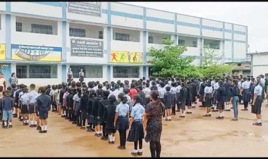 बेमेतरा जिले में नए शैक्षणिक सत्र की शुरुआत सोमवार को हुआ इंग्लिश मीडियम स्कुल के.बच्चों का स्वागत तिलक लगाकर किये