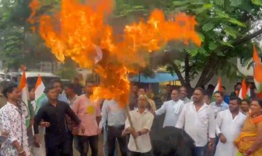 नगर पालिका उपाध्यक्ष का यूथ कांग्रेस ने किया पुतला दहन