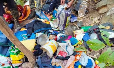 नक्सली कैंप पर पुलिस का ढावा  सामान छोड़कर भागे नक्सली