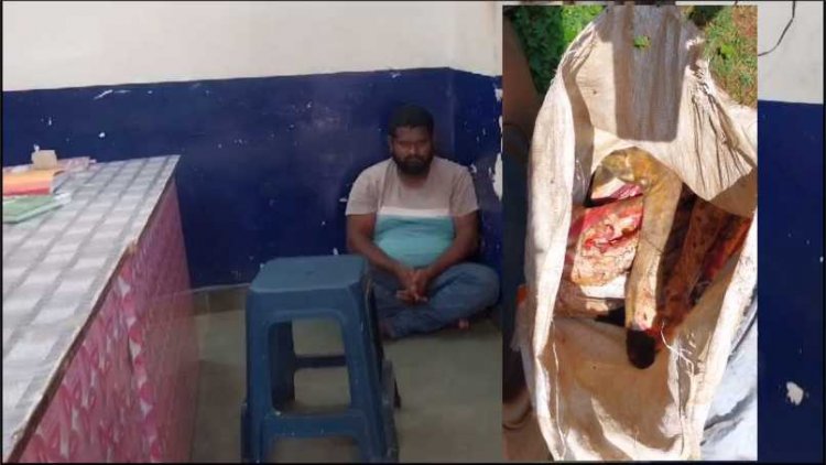 खरोरा के बैतलम  नगर मे गौ मांस  बेचते  हिन्दू  संगठन  बजरंग  दल ने   पकड़ा  किया पुलिस  के हवाले